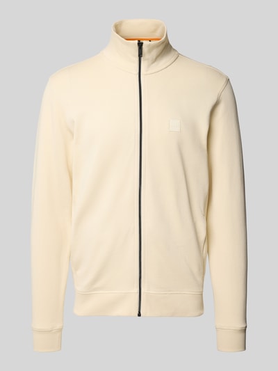 BOSS Orange Regular Fit Sweatjacke aus reiner Baumwolle Ecru 2