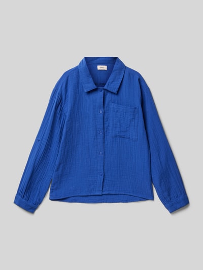 Only Bluzka koszulowa o kroju regular fit z czystej bawełny model ‘THYRA’ Królewski niebieski 1