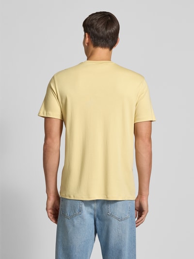 CK Calvin Klein T-Shirt mit Logo-Stitching Modell 'SUPIMA' Hellgelb 5