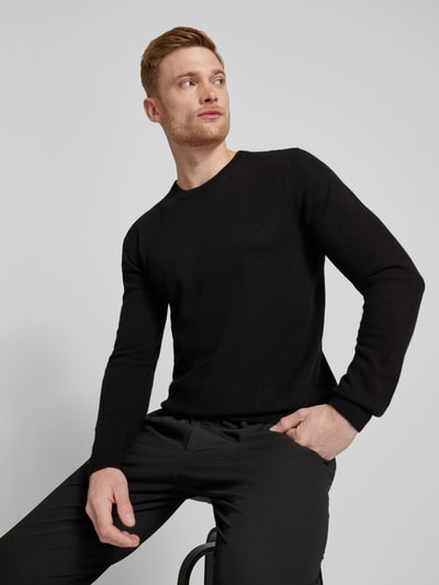 Matinique Kasjmier pullover met ronde hals, model 'mordy' Zwart - 3