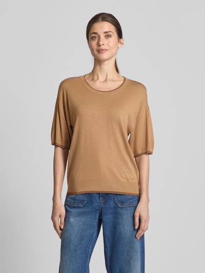 Liu Jo White Gebreide pullover met ronde hals Middenbruin - 4