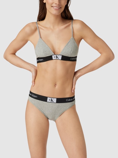 Calvin Klein Underwear Biustonosz typu bralette z elastycznym paskiem z logo Jasnoszary melanż 1