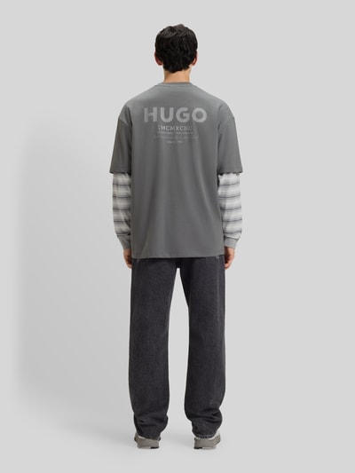 Hugo Blue Loose Fit T-Shirt aus reiner Baumwolle Modell 'NALONO' Mittelgrau 5
