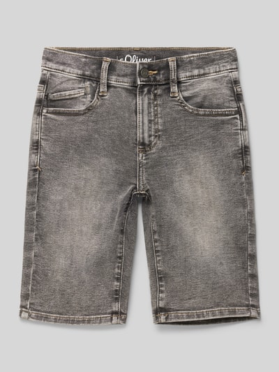 s.Oliver RED LABEL Szorty jeansowe o kroju slim fit z mieszanki bawełny Czarny 1