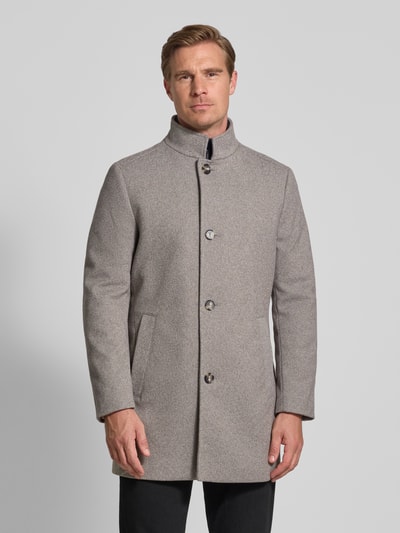 MCNEAL Lange jas met opstaande kraag en steekzakken Lichtbruin - 4