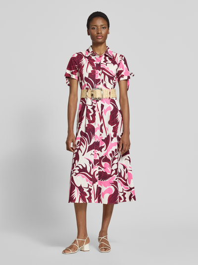 ZABAIONE Hemdblusenkleid mit Gürtel Modell 'Ta44mara' Pink 4