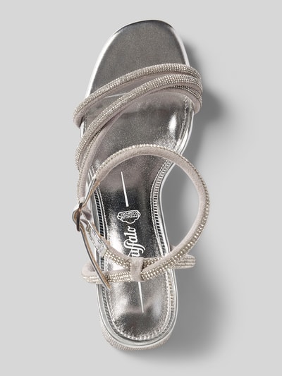 Productfoto, Sandalette met sierstenen, afgeronde punt, metallic riem met gesp, blokhak 6 cm, model 'LILLY SPARK' van Buffalo