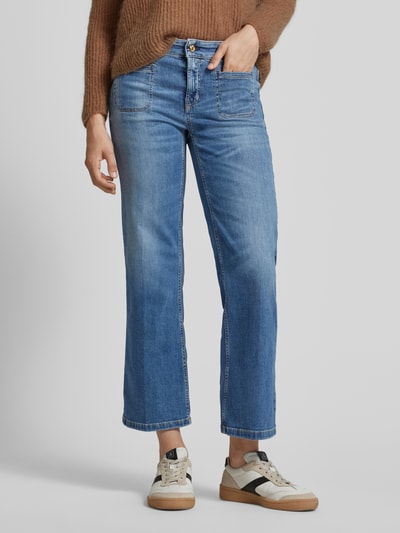 Cambio Wide Leg Jeans mit verkürztem Schnitt Modell 'TESS' Blau 4