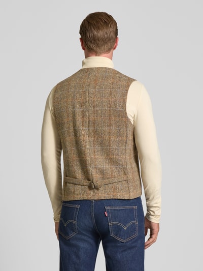Carl Gross Harris Tweed gilet van scheerwol, model 'Warner' Lichtbruin - 5