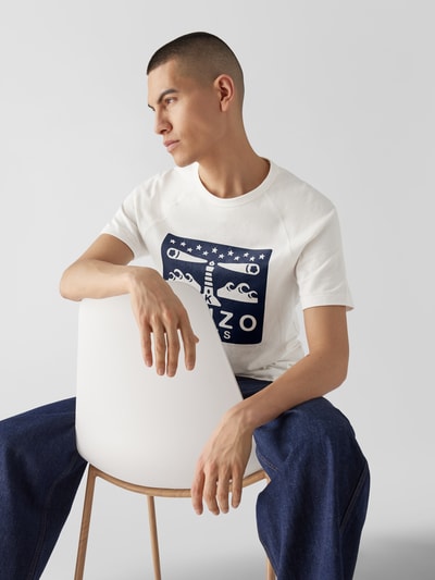 Kenzo T-Shirt mit Paspelnähten Offwhite 6