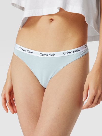 Calvin Klein Underwear String  mit Logo-Stitching im 3er-Pack Modell 'TABLE' Hellblau 3