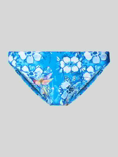 HOM Slim fit zwembroek met labelpatch, model 'Kolibries' Turquoise - 1