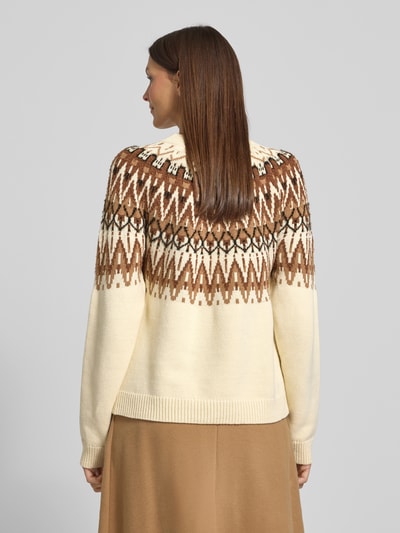 s.Oliver RED LABEL Regular Fit Strickpullover aus Baumwoll-Mix Offwhite 5