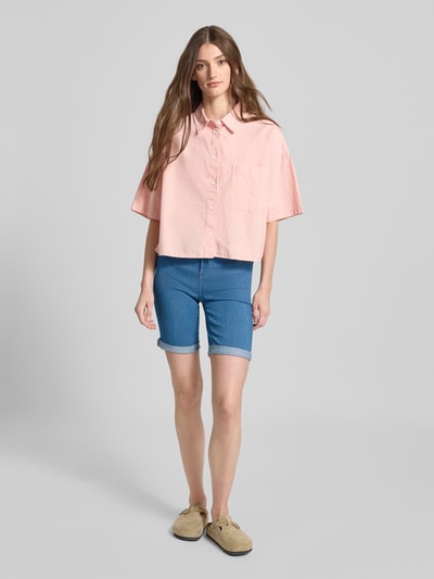 Only Slim Fit Jeansshorts mit fixiertem Umschlag Modell 'RAIN' Hellblau 1