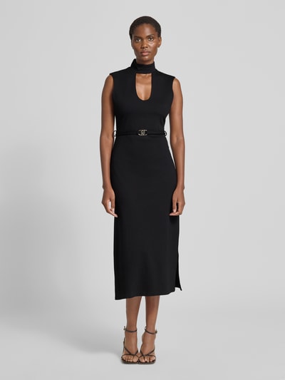 Liu Jo White Midikleid mit Cut Out Black 4