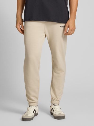 Jack & Jones Regular fit sweatpants met elastische band, model 'KANE' Beige - 4