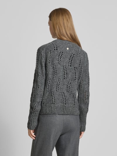 JOOP! Gebreide pullover met alpaca en ronde hals Lichtgrijs gemêleerd - 5
