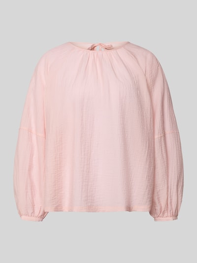Produktfoto, Blusenshirt mit Raglanärmeln Modell 'Fibiza' von OPUS, jasnoróżowy Lyocell-Mix, luźny krój, okrągły dekolt, faktura lekko marszczona