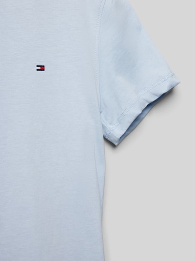 Tommy Hilfiger Teens T-shirt z wyhaftowanym logo Błękitny 2