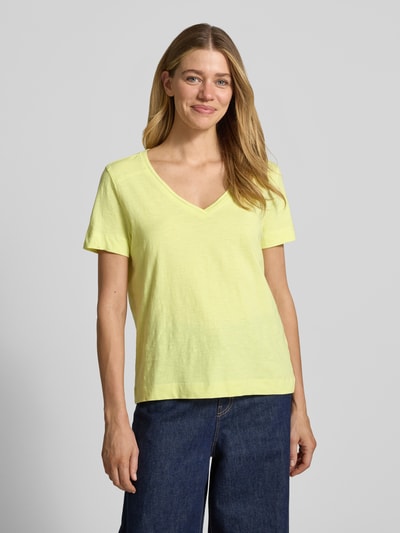 s.Oliver RED LABEL Relaxed Fit T-Shirt aus reiner Baumwolle GELB 4
