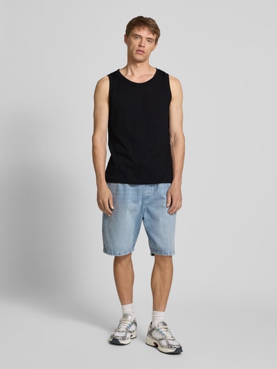 REVIEW Tanktop met ronde hals en labeldetail Zwart - 1