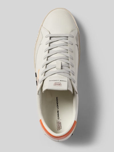 Crime London Ledersneaker mit Motiv-Print Modell 'DISTRESSED' Weiss 3