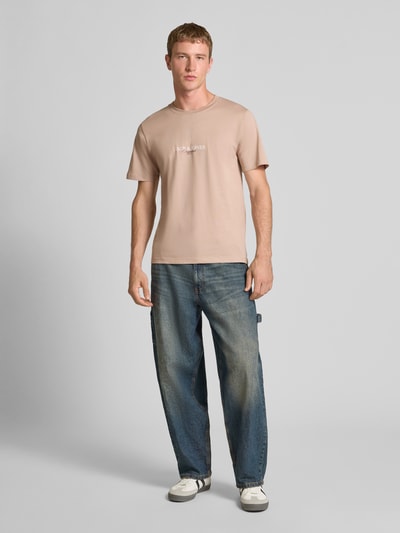 Jack & Jones T-Shirt mit Label-Print Modell 'BILLYBURG' Beige 1