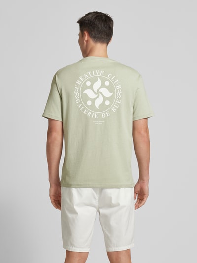 SELECTED HOMME T-shirt o kroju oversized z nadrukiem z logo Oliwkowy 5