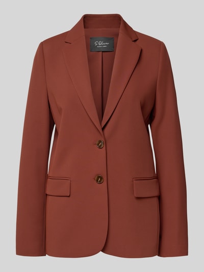 s.Oliver BLACK LABEL Żakiet o kroju regular fit z twillu Rdzawoczerwony 2