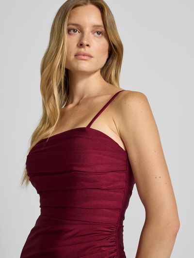 Mascara Avondjurk met plooien Donkerrood - 3