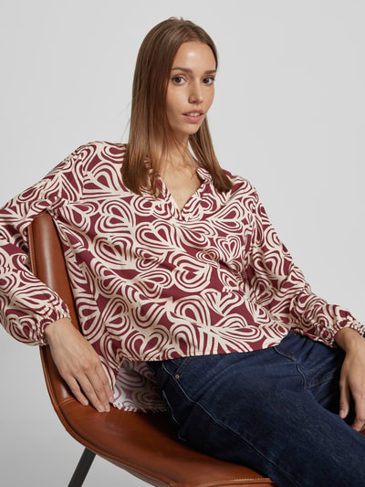 ZABAIONE Blouseshirt met V-hals Rood - 3