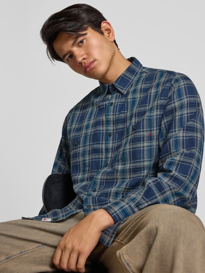 Replay Regular Fit Freizeithemd aus reiner Baumwolle mit Brusttasche Blau 3