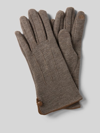 EEM Regular Fit Handschuhe mit Knopfverschluss Taupe 1
