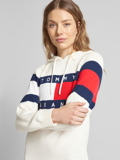 Tommy Jeans Gebreide jurk met capuchon Offwhite - 3