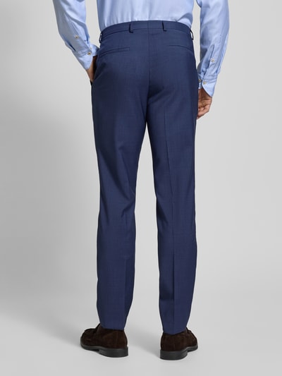 HUGO Regular fit pantalon met persplooien, model 'Hesten' Marineblauw - 5