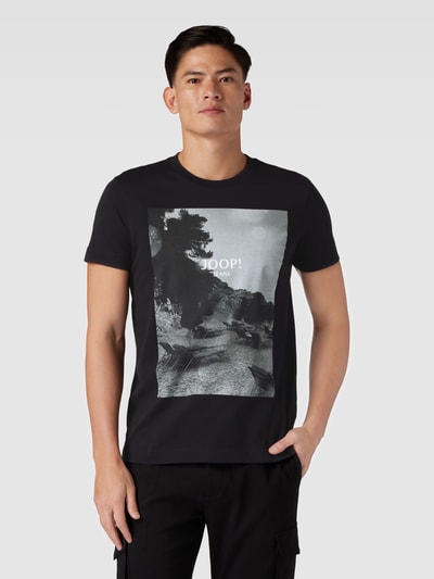 JOOP! Jeans T-shirt met motiefprint, model 'Dario' Zwart - 4