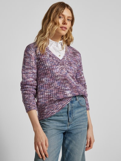 Vila Gebreide pullover met V-hals, model 'DIRMA' Paars - 3