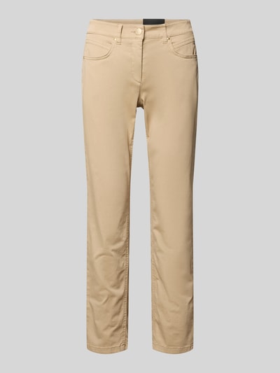 Produktfoto, Hose mit elastischem Bund und Eingrifftaschen von Luisa Cerano im Regular-Fit aus Baumwoll-Elasthan-Mix in Beige.