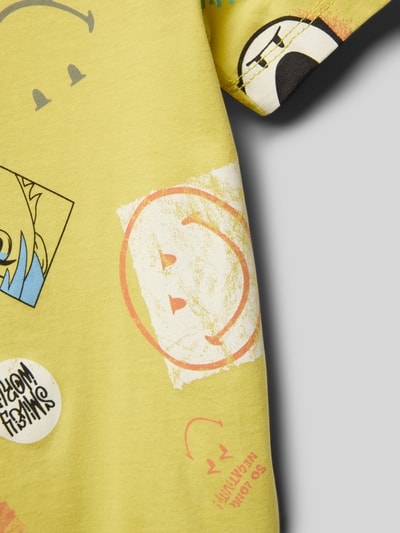 s.Oliver RED LABEL T-shirt o kroju regular fit z nadrukiem Smiley® Musztardowy 2