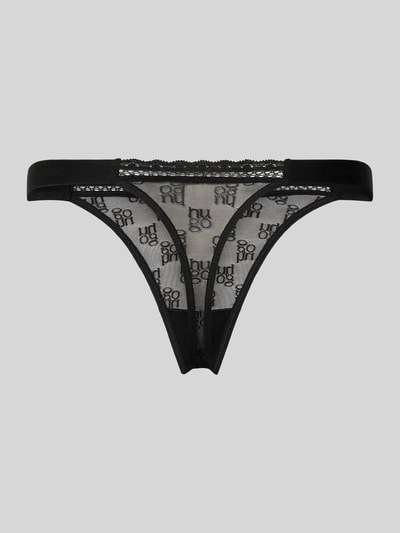 HUGO String met kant, model 'SARTORIAL' Zwart - 3