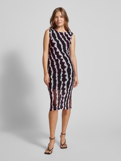 s.Oliver RED LABEL Slim fit midi-jurk met plooien opzij Zwart - 4