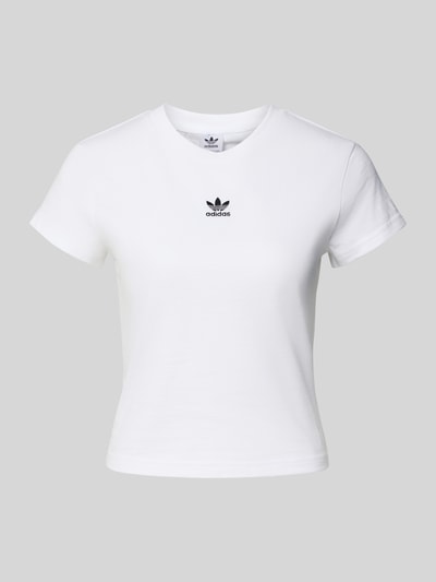 adidas Originals T-shirt o kroju slim fit z wyhaftowanym logo Biały 2