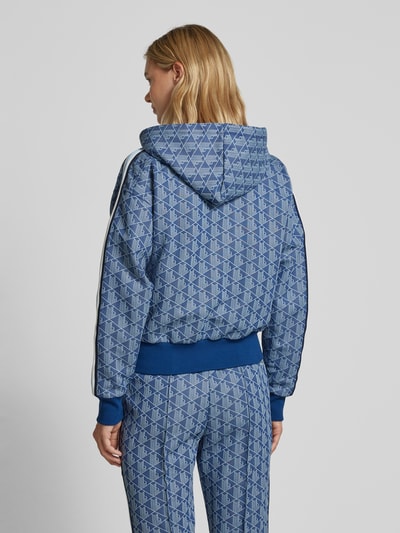 Lacoste Sport Sweatjack met capuchon, model 'Jacquard' Bleu - 5