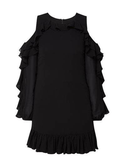 MISS SIXTY Cold Shoulder Kleid mit Volantbesatz  Black 2