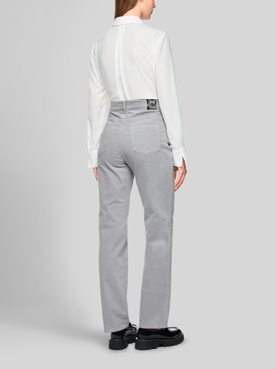 Marc Cain straight fit broek met corduroystructuur Lichtgrijs - 5