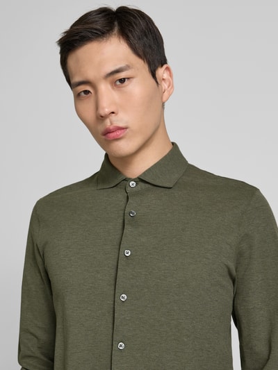 GRAN SASSO Freizeithemd mit Haifischkragen Oliv 3