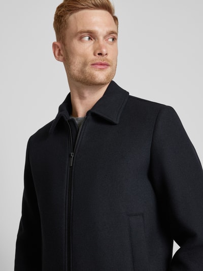 SELECTED HOMME Jack met platte kraag, model 'NEW FILIP' Zwart - 3