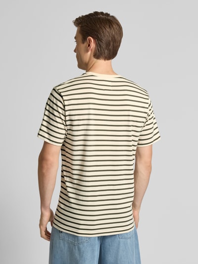 Wood Wood T-shirt z okrągłym dekoltem model ‘Ace’ Beżowy 5