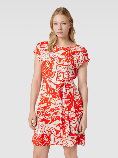 s.Oliver RED LABEL Mini-jurk met all-over motief, model 'Visk' Oranje - 4