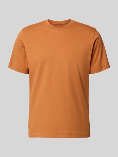 Produktfoto, T-Shirt mit Rundhalsausschnitt von Schiesser w kolorze rdzawo-pomarańczowym, bawełna, krój regular fit, długość tyłu w rozmiarze 50: 70 cm